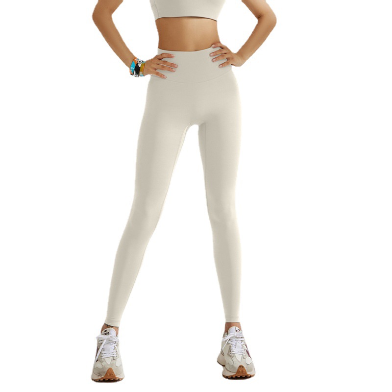 Autumn/Winter Yoga Pants Women's Frosted Nude Without Embarrassment Line Tight Exercise Wearing Running High Waist Fitness Waist Fine Pants Item Picture