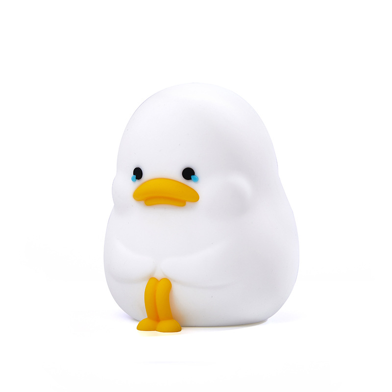New creative EMO duck silicone night light, bedroom bedside ambient light, children's birthday gift night light wholesale Item Picture