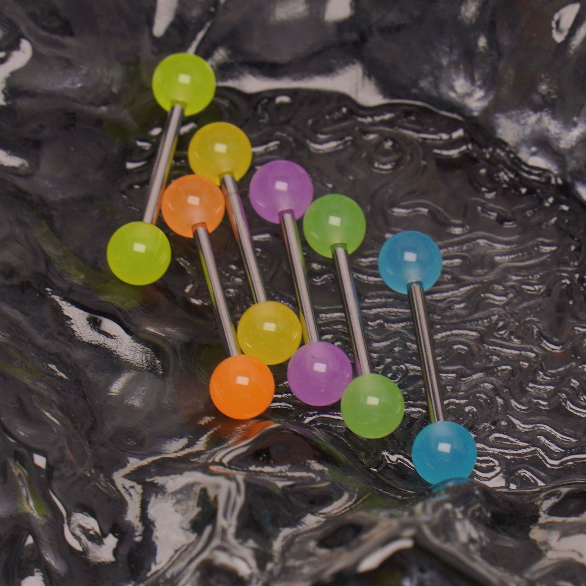 夜光亚克力舌钉不锈钢舌钉辣妹舌钉钛钢小众舌钉穿刺饰品跨境批发