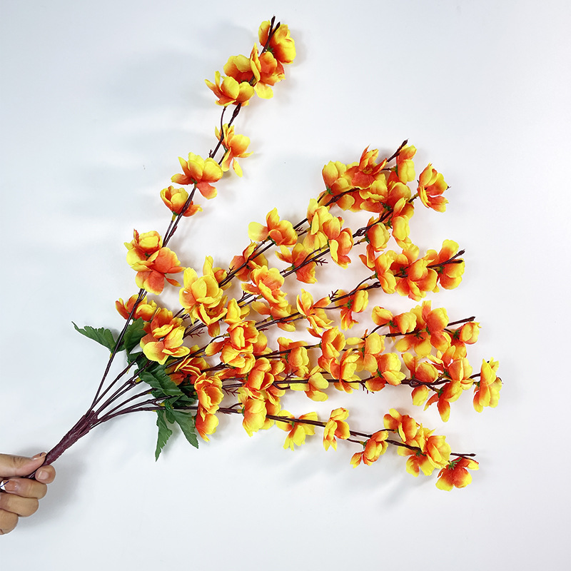 Other Simulation Crafts 7 Fork Peach Blossom Simulation Silk Flower Bouquet Hotel Wedding Decoration Plastic Artificial Flowers Sitting Room Balcony Application Scenario
