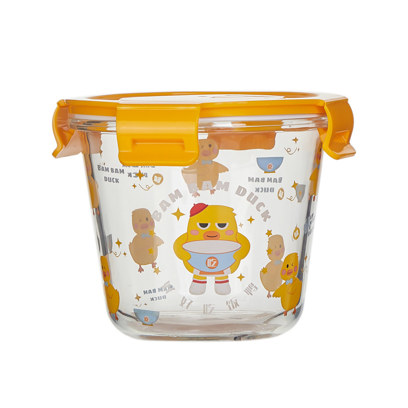 The glass lunch box is a specially designed sealed and fresh-keeping soup bowl for office workers to heat in the microwave Item Picture