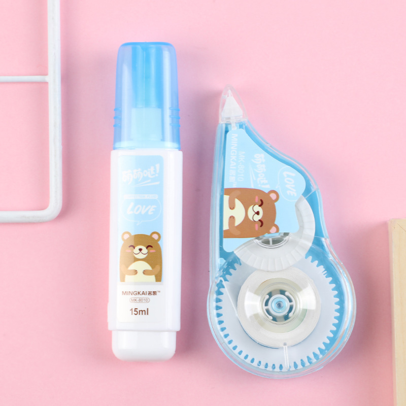 Cartoon cute and easy-to-write correction tape, correction fluid, learning affordable set, durable and clean correction tape, stationery wholesale Application Scenario