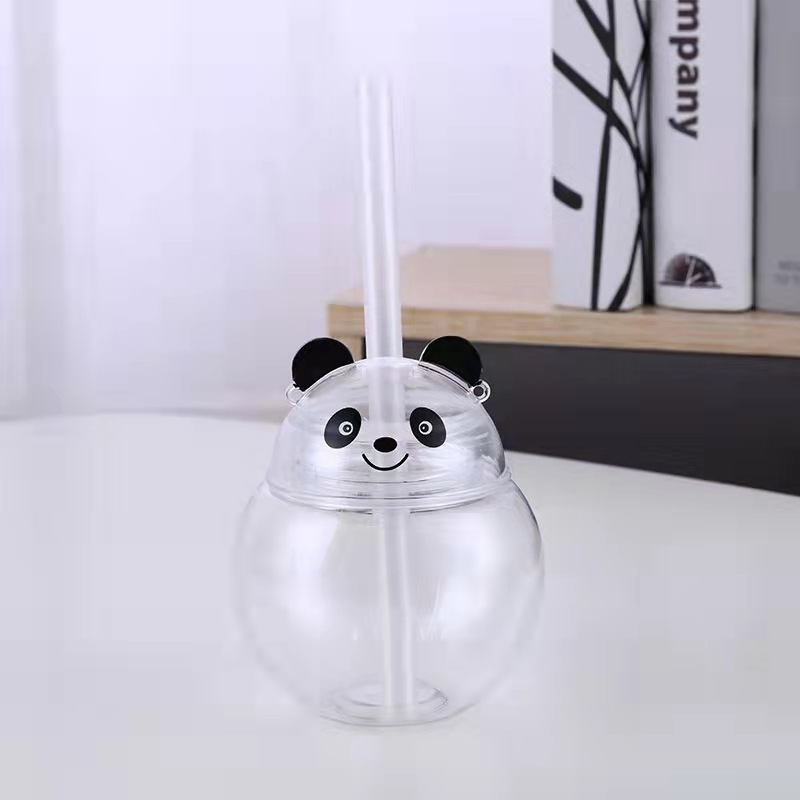 Creative Cartoon Panda With Light Sippy Cup Animal Plastic Personality Luminescent Juice Cold Drink Bottle Packaging Bottle Application Scenario