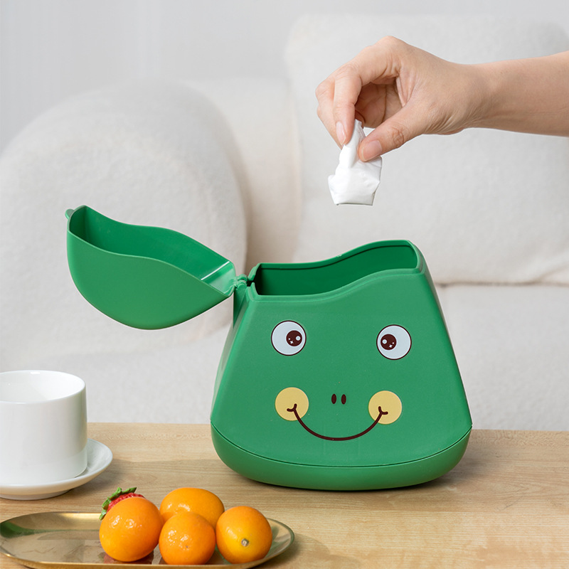 Desktop Trash Can Student Dormitory Household Car Storage Bucket Clamshell Large Capacity Desktop Cartoon Trash Can Specification drawing
