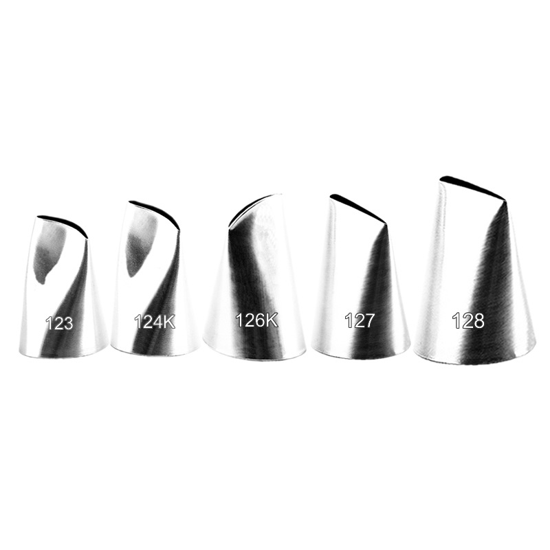 Cross Border Rose Decorating Tip 5-Piece Petal Cream Bean Paste Tip Set #123#124K#126K Baking Kit Item Picture