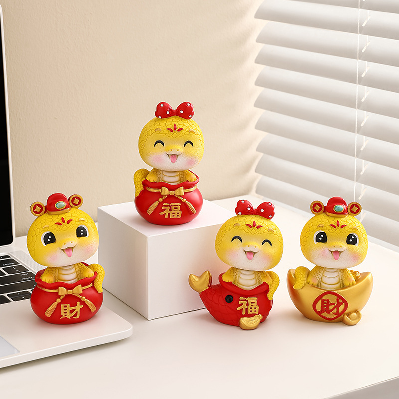 Desktop ornaments, cute dolls, home blessings, New Year national trend figurines, zodiac snakes, car ornaments, decorative dragons Specification image