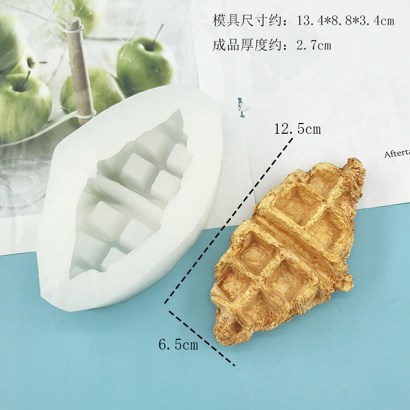 Folding Waffle Round Waffle Triangle Waffle Silicone Mold Hand Turn Mold Chocolate Baking Mold Specification drawing