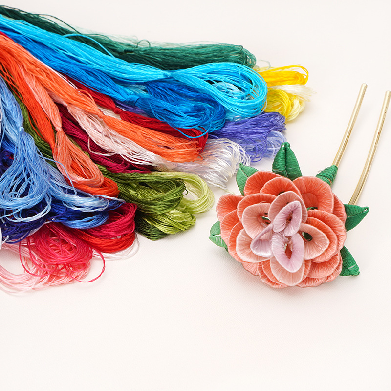 8-color mixed low-twist silk thread, nylon thread, braided thread, rope, diy handmade clothing accessories, auxiliary materials, accessories Item Picture