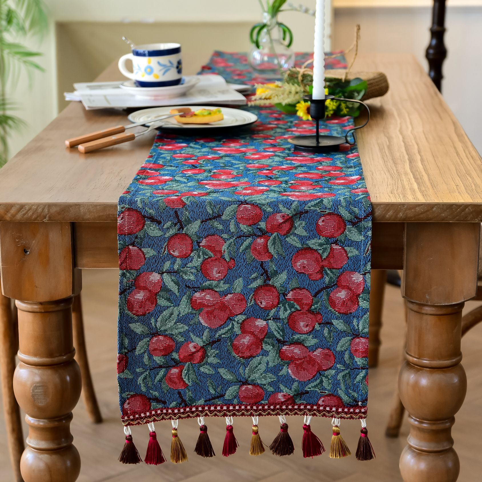 New Bohemian ethnic style heat insulation and anti-scald long strip Suzhou table flag Tea Flag TV cabinet cover wholesale from the manufacturer pic 11