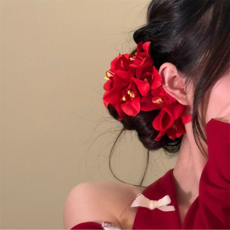 New tropical style flower hair clips and Latin ethnic Chinese style updo side hair clips from the National Trend series for the year Specification image