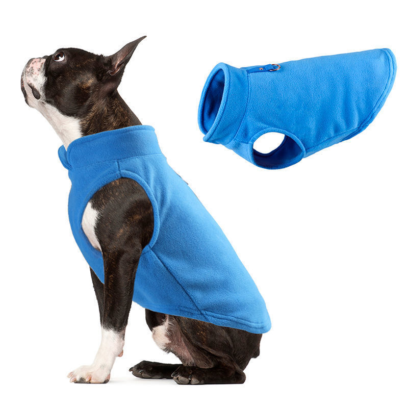 Pet clothing for autumn and winter, thickened and warm polar fleece dog clothes, solid color fashionable hoodie vests, pet clothing Application Scenario