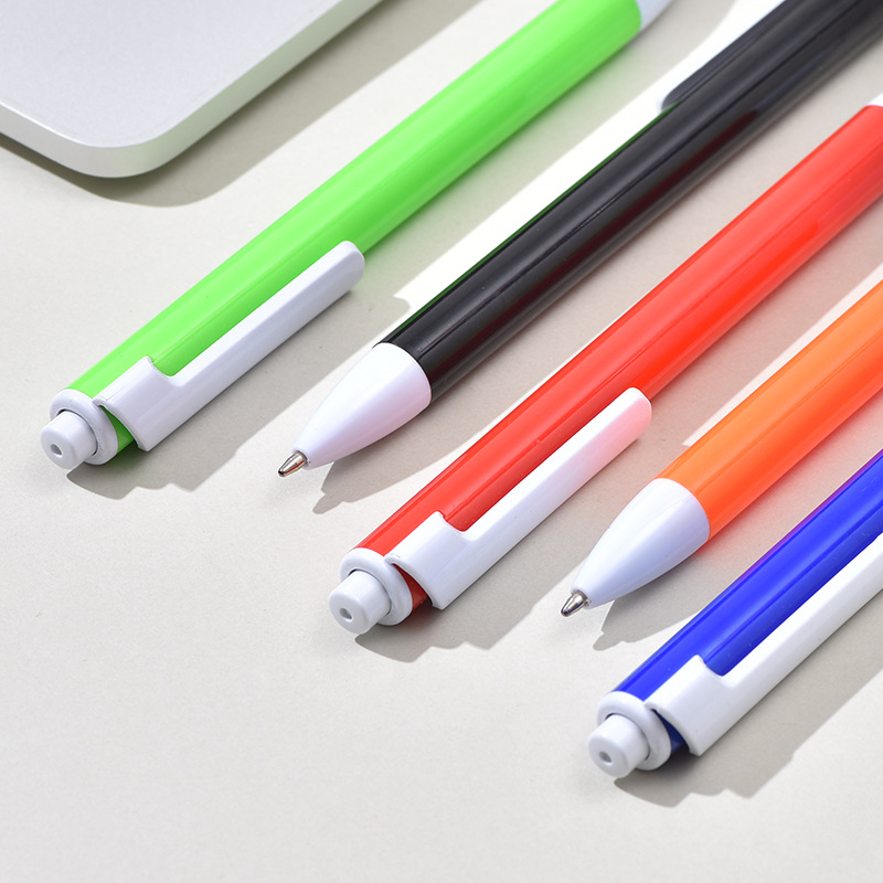 Supply Manufacturers Wholesale Press Type Ballpoint Pen Plastic Ballpoint Pen Printing Logo Gift Pen Oil Pen Specification drawing