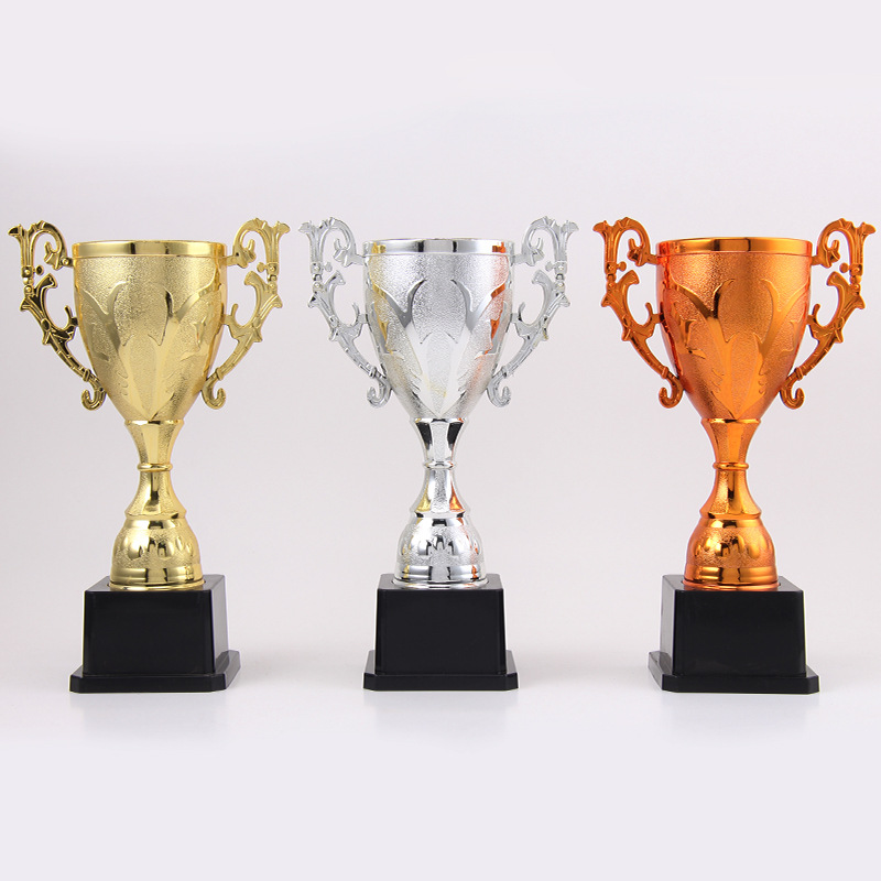 Wholesale of uncovered morning glory trophies, sports competition awarding supplies, student electroplated plastic small trophies and decorations Item Picture