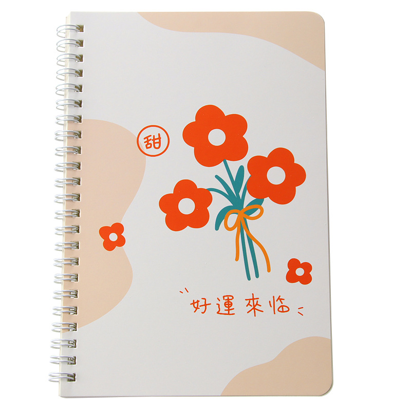 Flower A5 Coil This Girl's Heart Hand Ledger Loose-Leaf Notepad Cute Student Diary Lined Notepad Item Picture