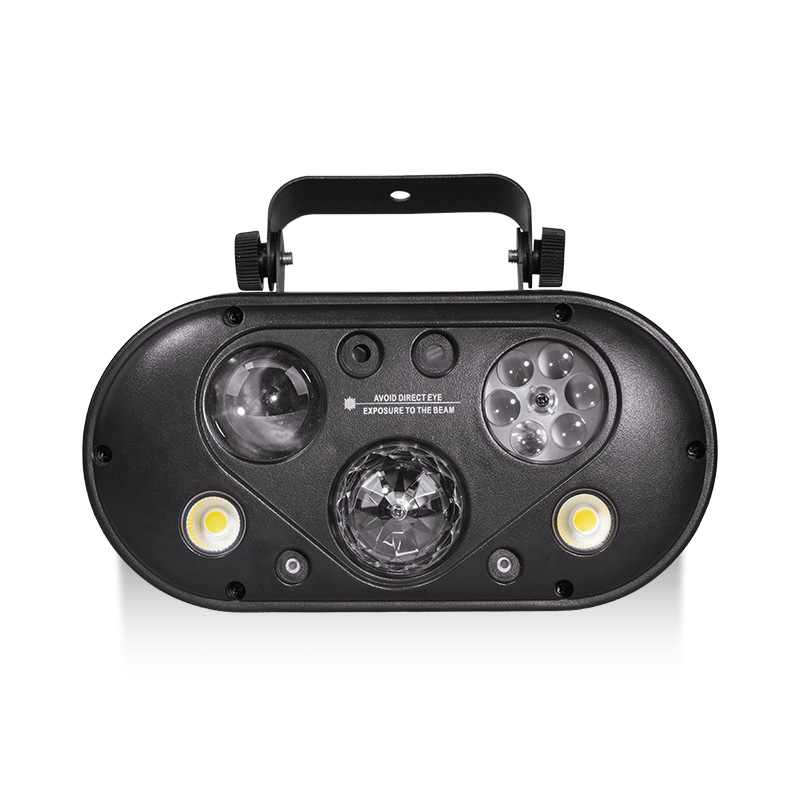 Factory direct sales of RGBW laser mood and atmosphere lights for outdoor effect lights, bar beam stage lighting equipment, high-brightness lamp beads DMX512 stroller six-in-one effect lights, exclusive supply for disco and KTV foreign trade Item Picture