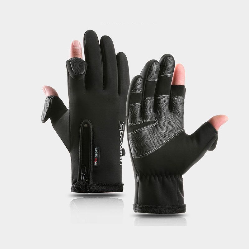 Men's Autumn And Winter Gloves Touch Screen Zipper Waterproof Riding Outdoor Training Non-Slip Sports Gloves Foreign Trade Wholesale Item Picture