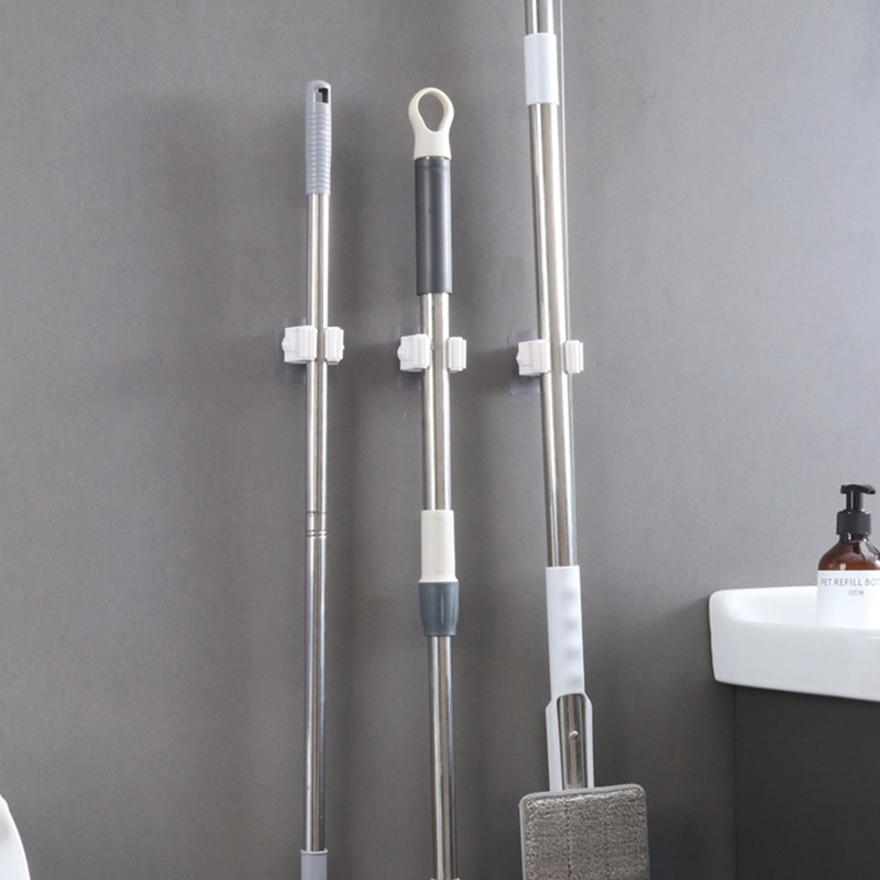 Mop Stand Perforation-Free Mop Clamp Mop Hook Bathroom Hanger Without Trace Strong Wall Hanging Storage Bearing Kitchen details Picture