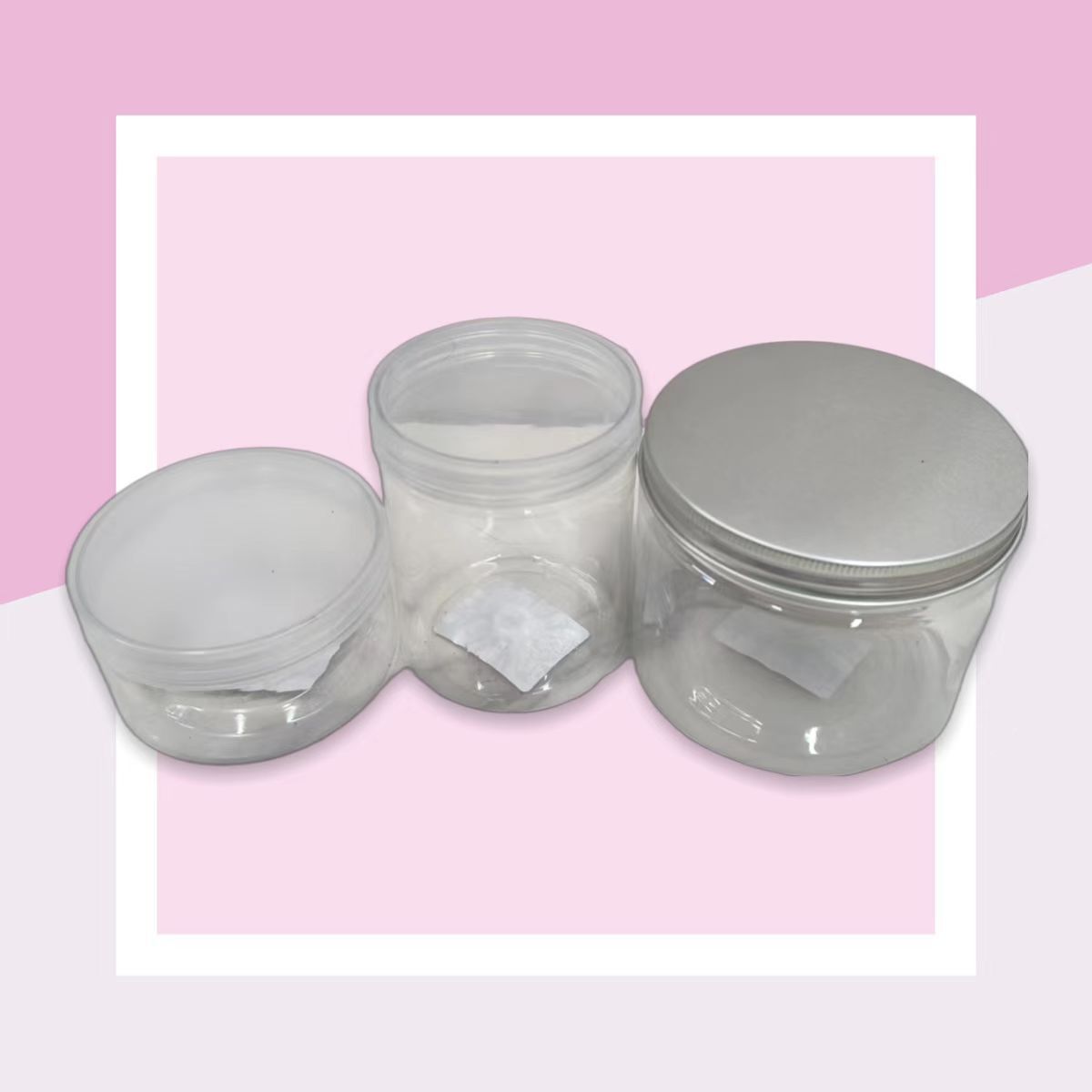 New transparent pet material transparent cans with transparent LIDS, hair bands, and candy packaging are available for wholesale in stock