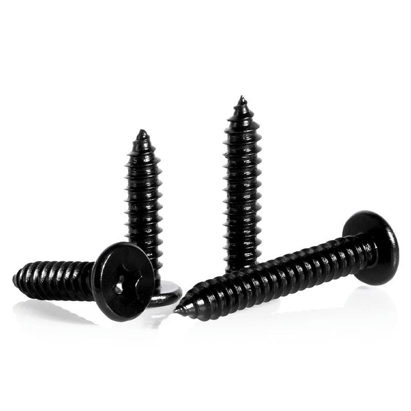 Black 304 stainless steel CA cross flat head self-tapping screw, large thin head M2.9, M3.5/9, M4.8, M6.3 details Picture
