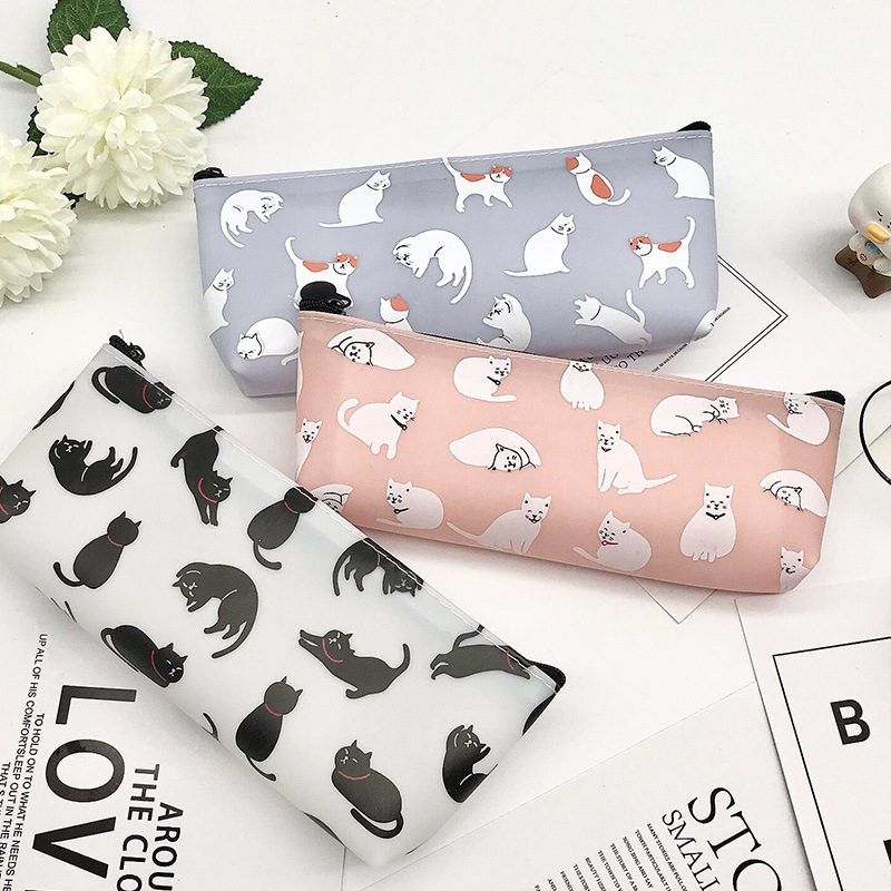 Korean version large-capacity pencil case, cute student hand-held stationery bag, cartoon creative multi-functional stationery box, pencil case Specification image