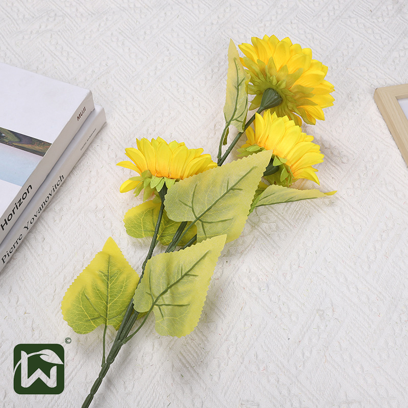 High-end light luxury single-piece simulated sunflower living room, home, outdoor decoration props, sunflower decorative flower arrangements and bouquets details Picture