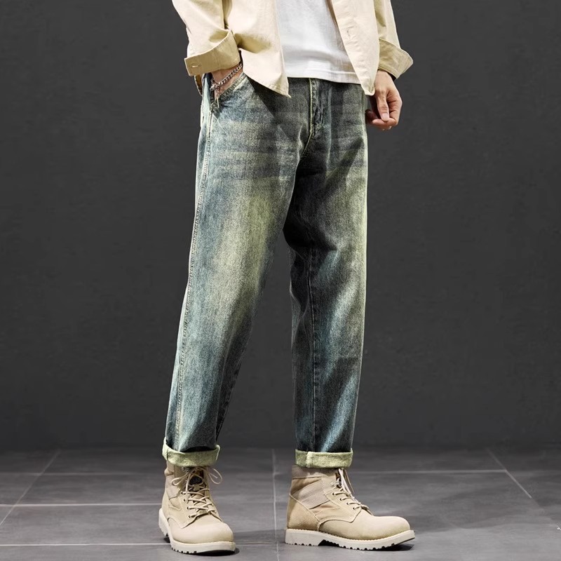 Spring and autumn American retro jeans for men, 2025 trendy brand loose straight-leg Harem pants, versatile casual long pants Specification image