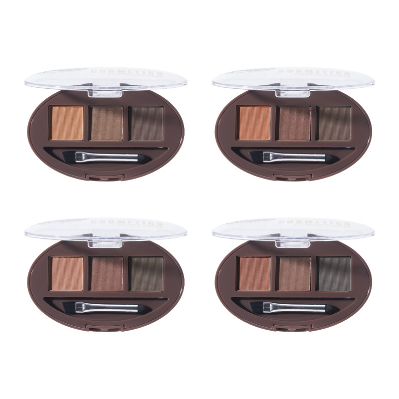Cross Border Amazon Eyebrow Powder Female Three-Color Eyebrow Cream Eyeshadow Contouring 3-In-1 Waterproof And Sweat Resistant Natural Makeup Is Not Easy To Remove Item Picture