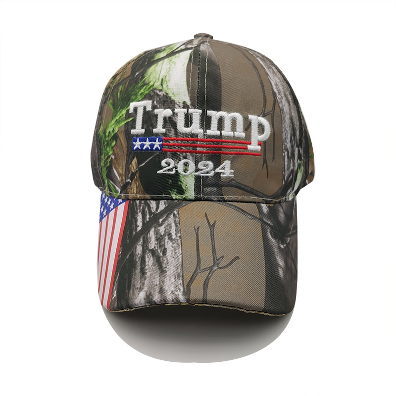现货2024川普迷彩棒球帽Trump2024竞选帽子