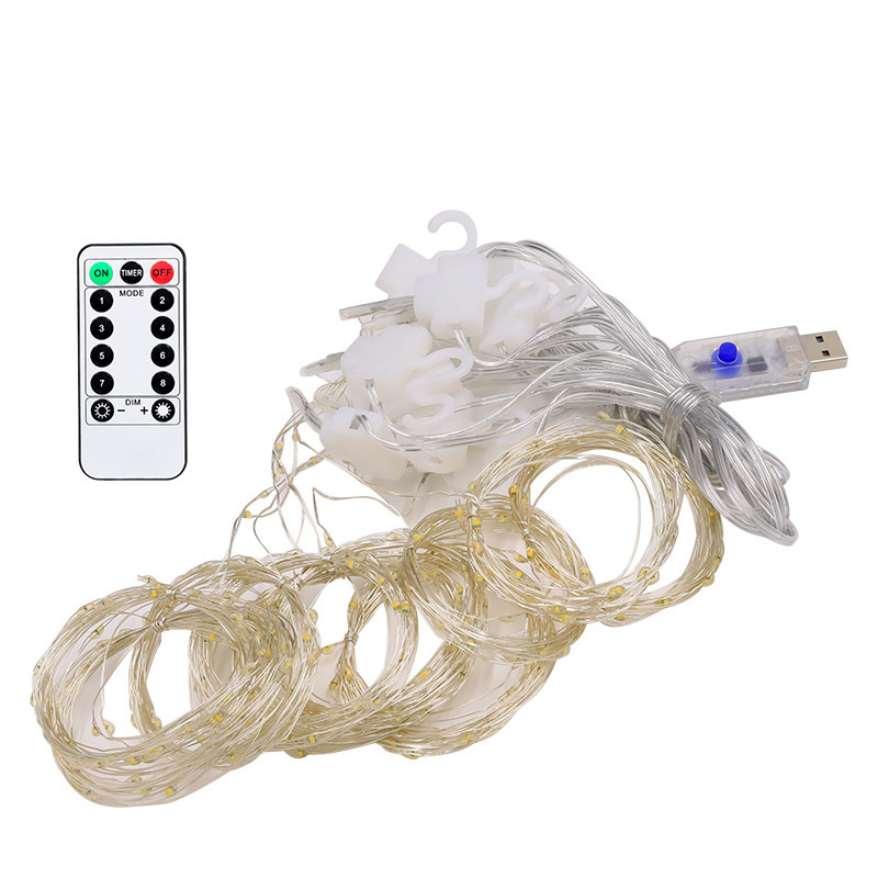 led curtain light string copper wire USB remote control Christmas lights Indoor bedroom balcony atmosphere light remote control Item Picture