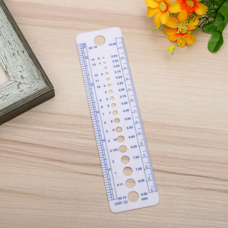 现货厂家直供长方形尺规塑料尺规测针器量针器编织工具及配件