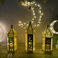 电镀穆斯林节日铁艺风灯led星星灯eid Ramadan灯笼装饰摆件图