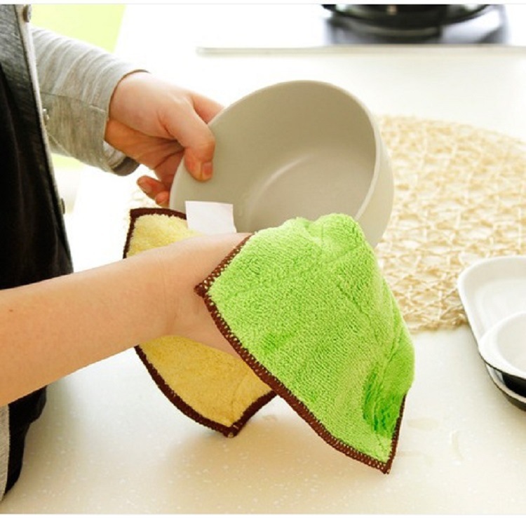 Superfine fiber double-sided dishcloth absorbs water, does not shed fibers, and does not stick to oil. Dishcloth, cleaning cloth, kitchen cleaning cloth