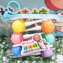 Korean cartoon lollipop 6-color highlighter Cute mini colored candy 6-color Doodle mark note marker pen