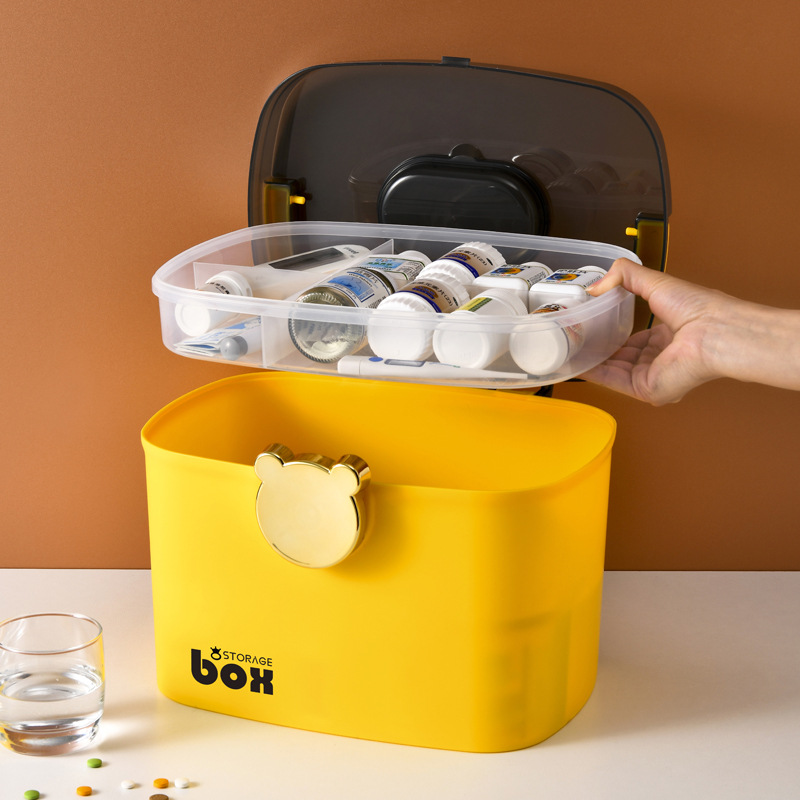 Medicine box Household large-capacity multi-layer medicine box Full set of emergency medical medicine collection small medicine box 01201-8257 Specification drawing