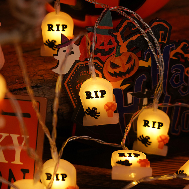 Transfronterizo nuevas lámparas de PVC blandas para halloween espejos de calabazas murciélagos lámparas decorativas cráneos LED lámparas de estilo de festival de fantasmas details Picture