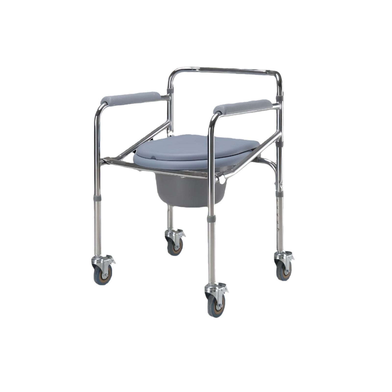 A multi-functional elderly toilet chair with foldable wheels, a home toilet stool for the disabled and pregnant women, specially designed for foreign trade Item Picture