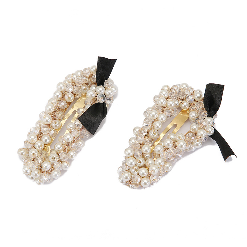 New pearl hair clips, retro small bow straight clips, fashionable Korean-style bangs clips, academic decorative hair clips, and other hair accessories Item Picture
