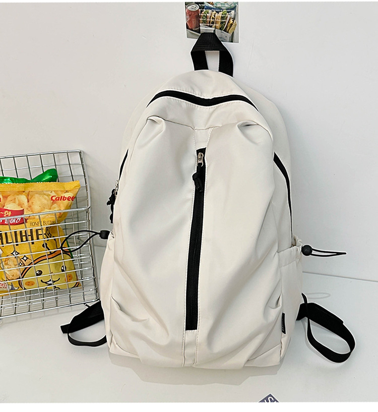 双肩包女旅游轻便户外休闲登山背包简约纯色初高中学生书包大容量详情21