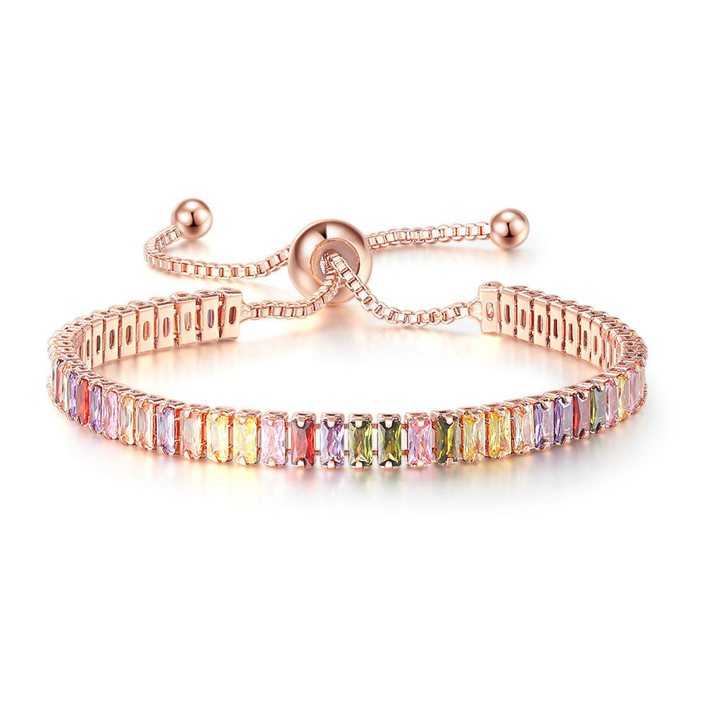 Kasi Amazon cross-border bestsellers: European and American colored zircon bracelets, women's full diamond crystal tennis ball wholesale jewelry Application Scenario