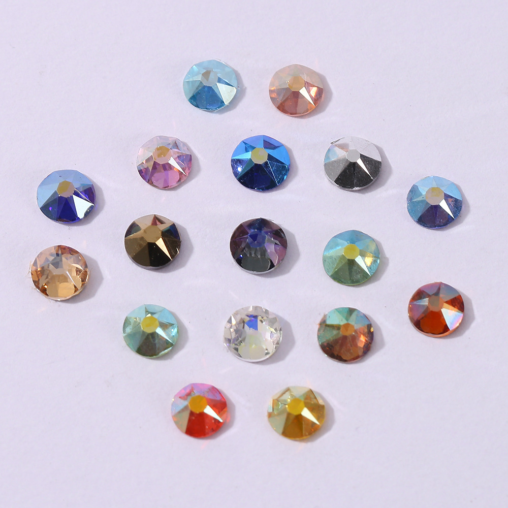 Color Round Flat Bottom Nail Drill Stage Makeup Decoration Rhinestone Diy Hair Clip Hair Clip Accessories Phone Case Accessories full figure