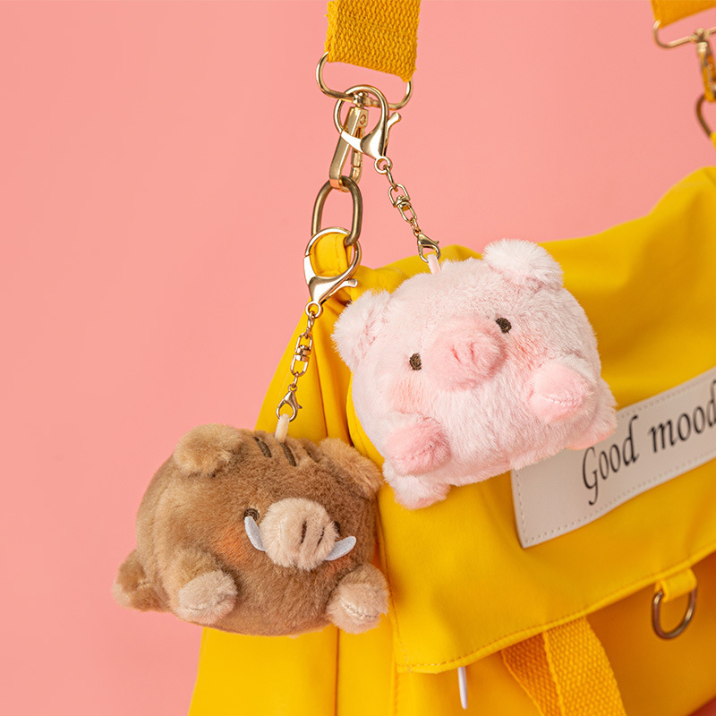 Cute Piko pig fart can pig keychain cartoon plush little pig doll pendant couple creative pendant gift details Picture