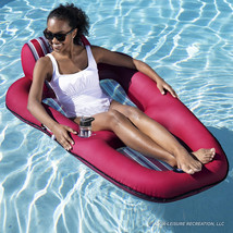 pvc充气水上布套浮排 泳池成人躺椅浮舟 靠背杯洞浮排水上浮床