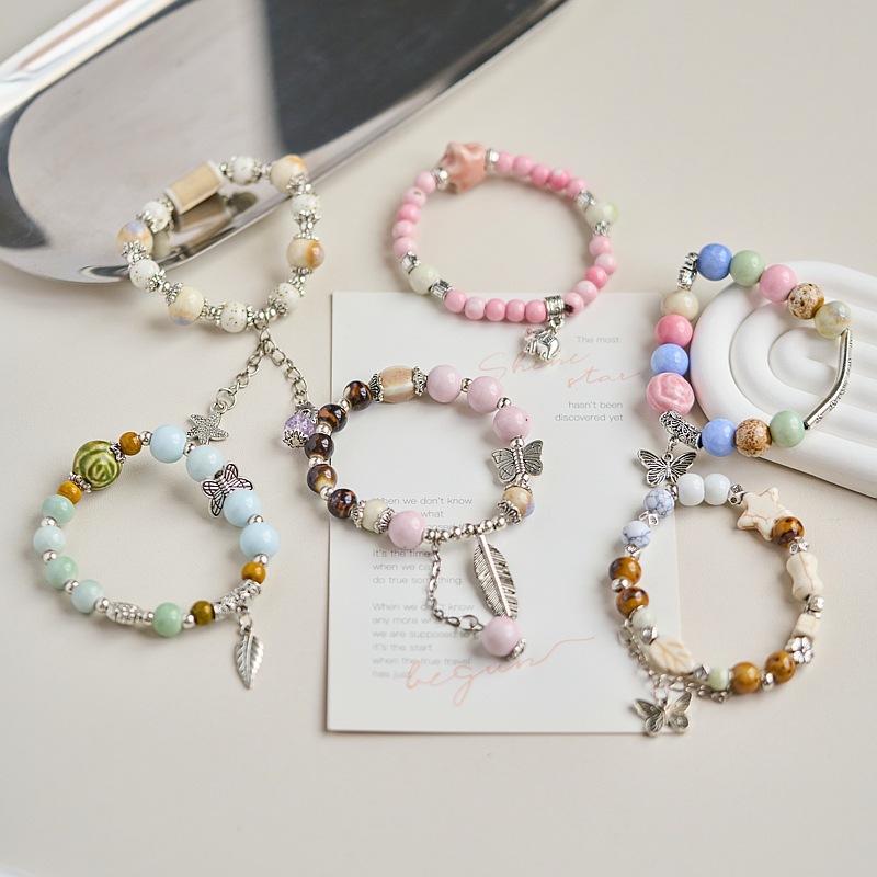 Jingdezhen ceramic bracelet, new Chinese-style jewelry source supply, 10 yuan for 3 bracelets, versatile for women, with a sense of luxury