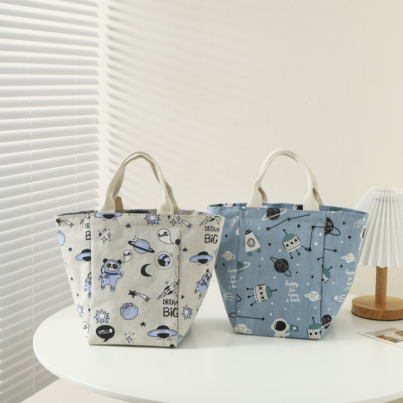 Portable Thermal Bag Bento Bag Lunch Box Office Worker Student Picnic With Lunch Canvas Lunch Bag Camping Specification drawing