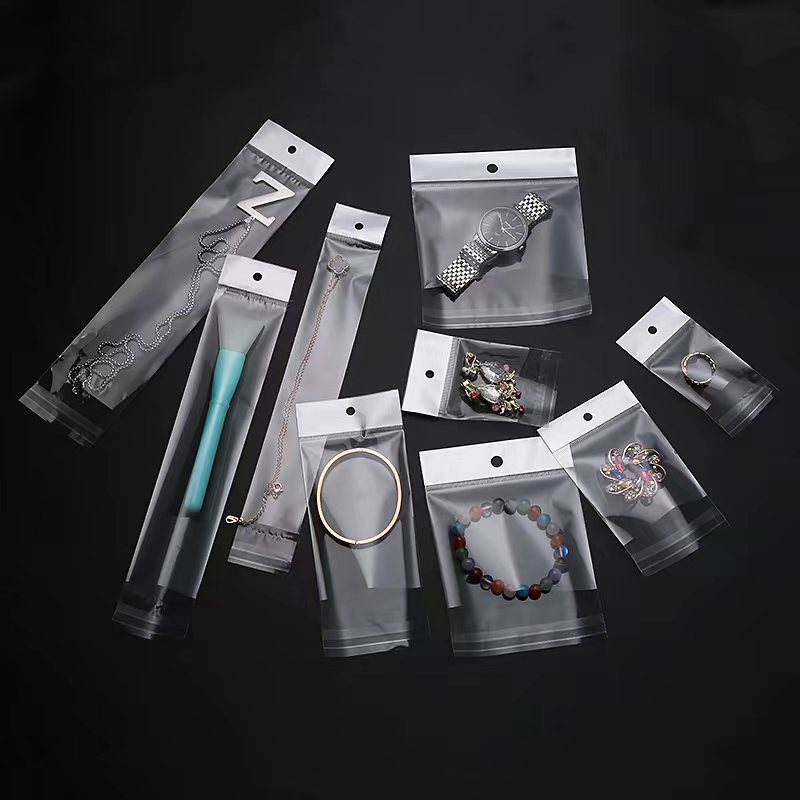 Opp White Pearl Film Card Head Bag Hanging Hole Jewelry Self-Adhesive Bag Self-Adhesive Transparent Bag Aircraft Hole Packaging Wholesale