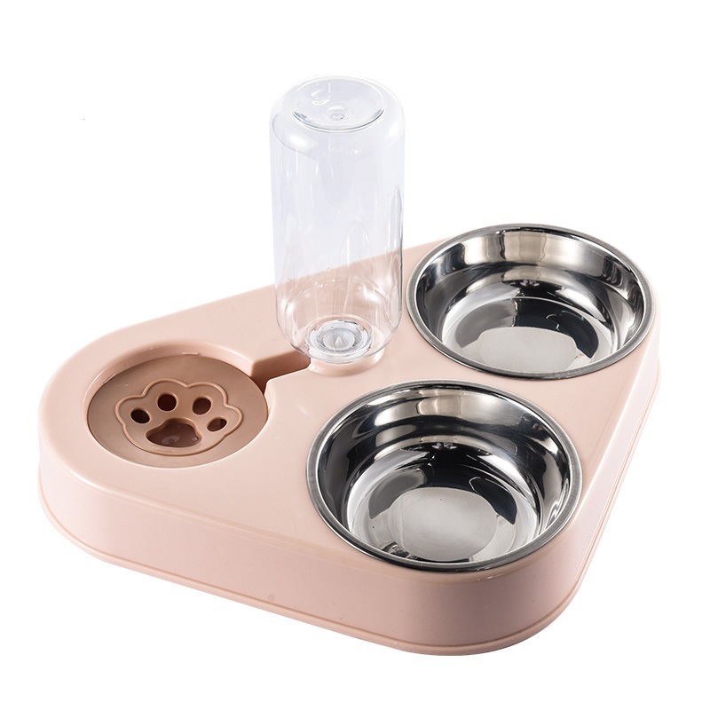 Wholesale pet three bowls, cat bowls, dog food bowls, cat food bowls, anti-tipping automatic drinking water three bowls, cat drinking water bowls, pet basins, pet bowls, stainless steel pet basins, pet bowls, pet food utensils, dog bowls, cat bowls
