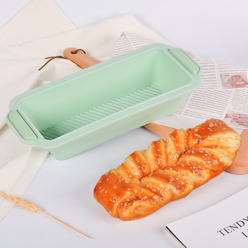 三信 条纹长方形蛋糕硅胶模具加框法式吐司面包烤盘家用烘焙工具
