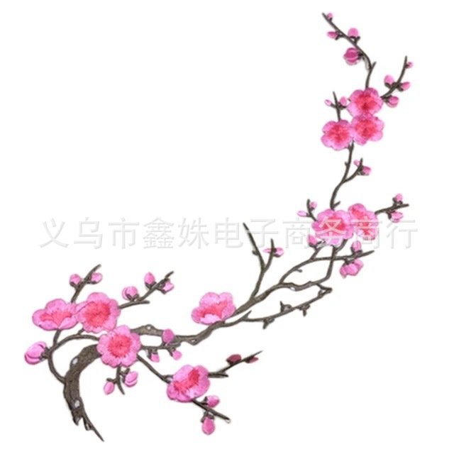Embroidery patchwork, multi-color plum blossom ethnic dress patchwork, clothing accessory patchwork Application Scenario