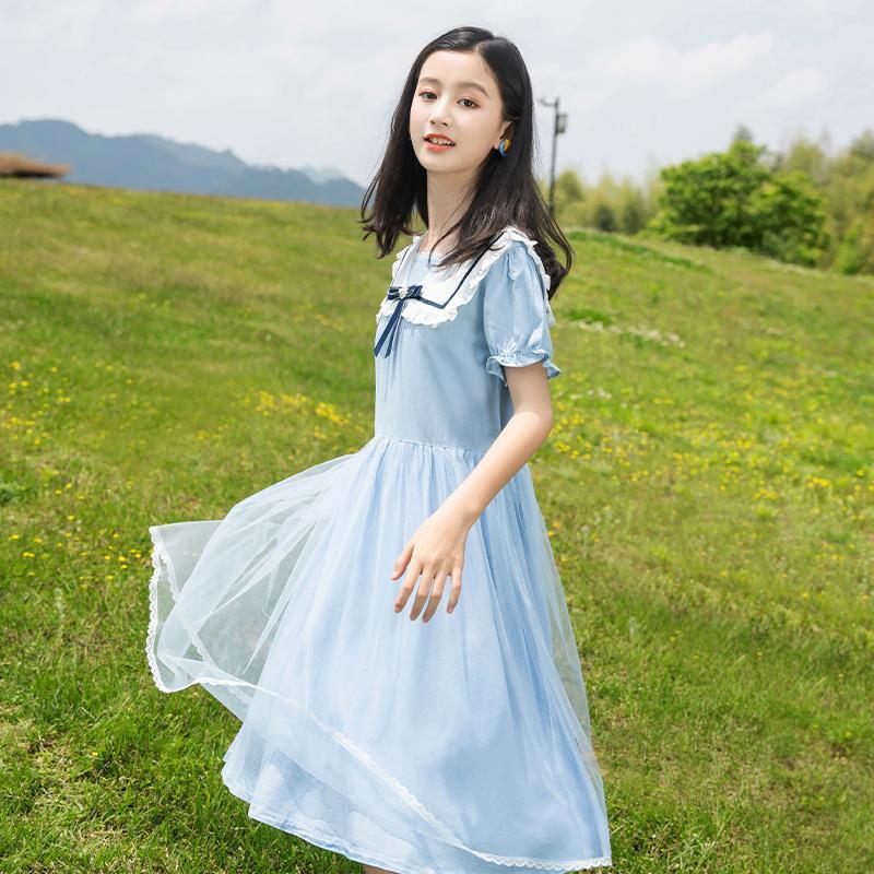 女大童连衣裙夏装新款儿童洋气12韩版13岁公主女孩夏天薄款长裙子