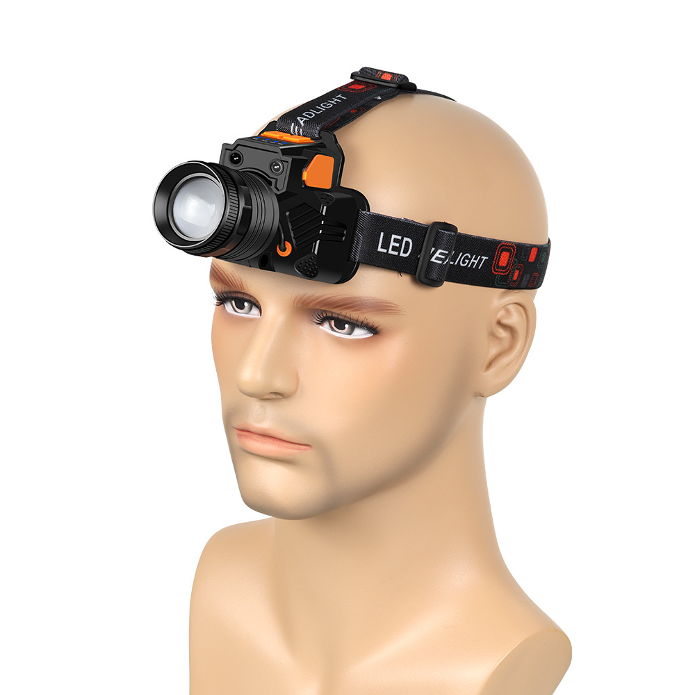 Cross-border rotating zoom white laser strong light LED sensor headlamp, outdoor night fishing multi-functional USB charging headlamp Application Scenario